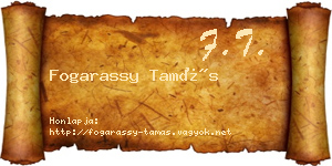 Fogarassy Tamás névjegykártya